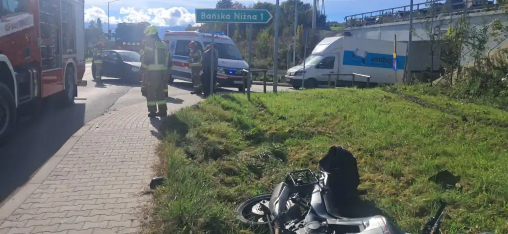 Ranni w wypadku na DK 47. Straż i pogotowie w akcji