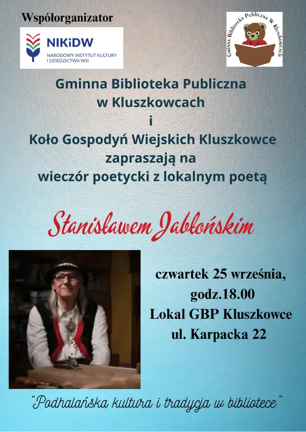 Wieczór poetycki w Kluszkowcach. Lokalna poezja i góralska tradycja