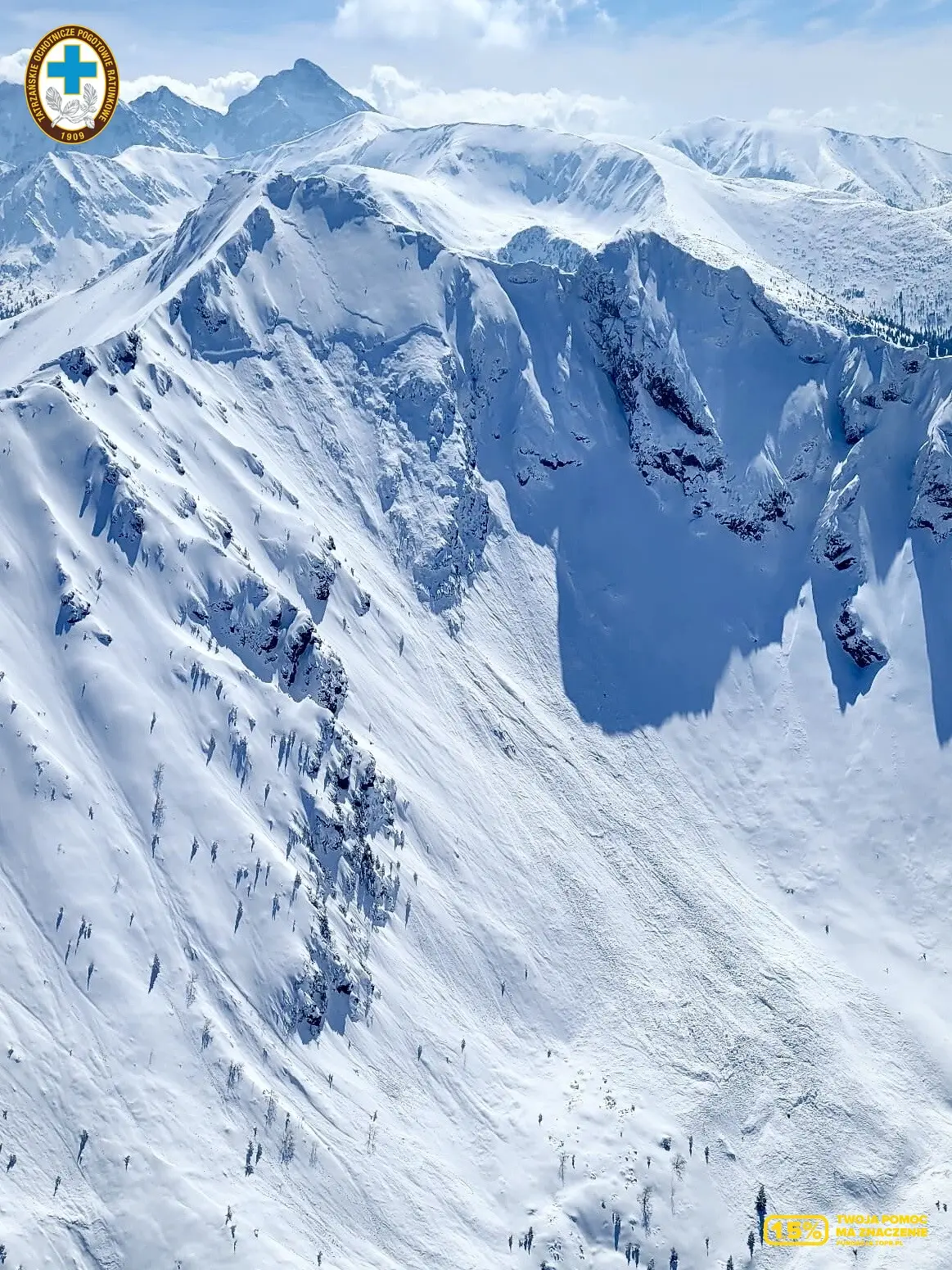 Trójka lawinowa w Tatrach. Wyższe partie gór poza zasięgiem turystów