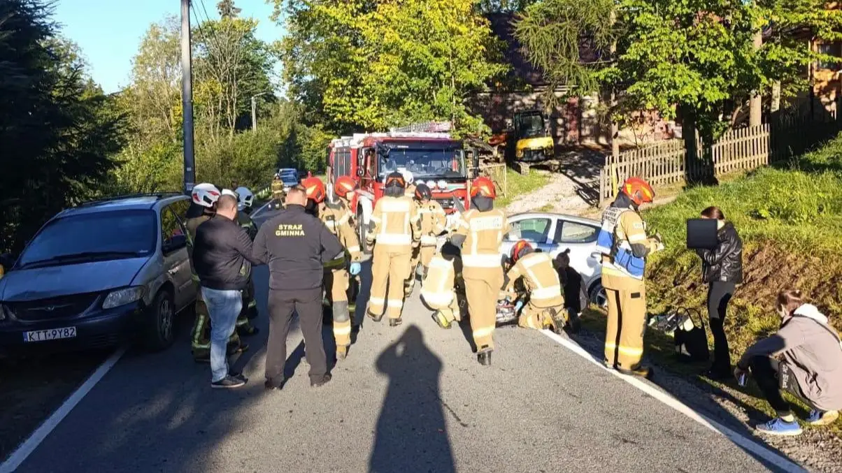 Zderzenie dwóch samochodów w Dzianiszu. Jedna osoba poszkodowana