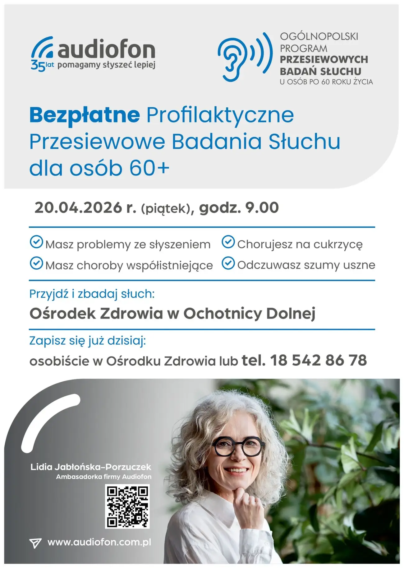Zadbaj o słuch. Gmina zaprasza seniorów na profilaktyczne badania
