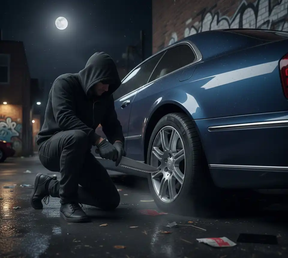 Zniszczone auto na Skibówkach. Wandal w rękach policji