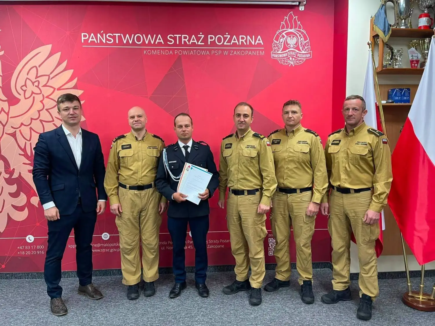 Strażak z Białego Dunajca ruszył na pomoc po wypadku. Został wyróżniony