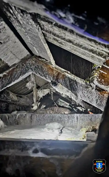 Pożar warsztatu stolarskiego na Olczy. Strażacy walczyli z ogniem na poddaszu