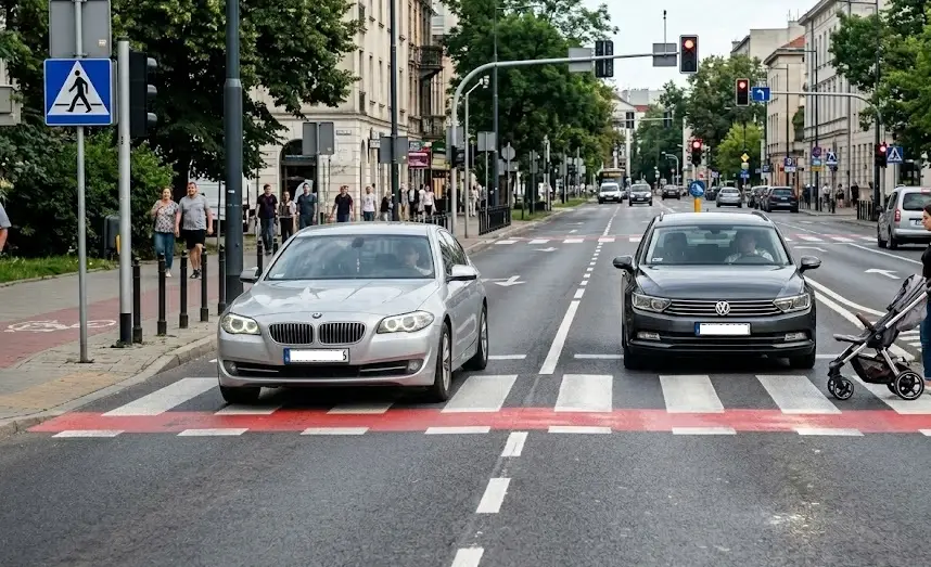 Wyprzedził przed pasami i trafił na nieoznakowany radiowóz, 1500 zł mandatu i 15 punktów