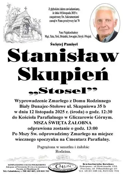 Zmarł Stanisław Skupień „Stosel”. Wieloletni radny Gminy Biały Dunajec