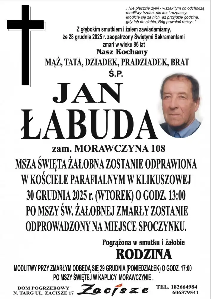 Nie żyje Jan Łabuda, wieloletni sołtys Morawczyny i prezes OSP
