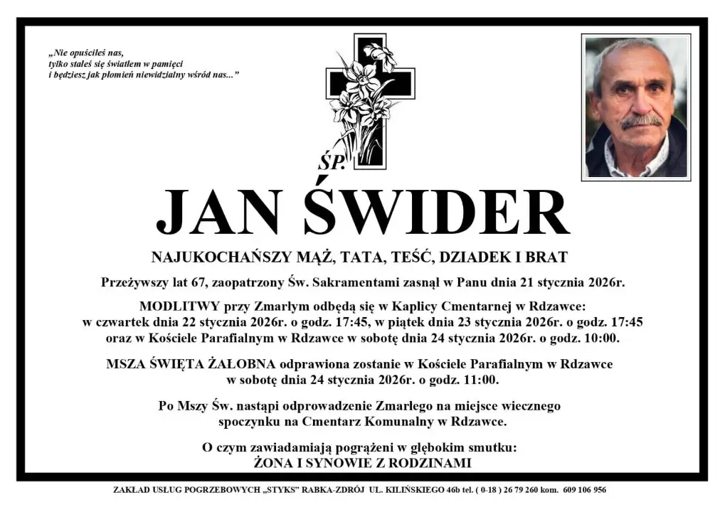 Zmarł Jan Świder, wieloletni działacz i lider klubu KS Wierchy Rabka