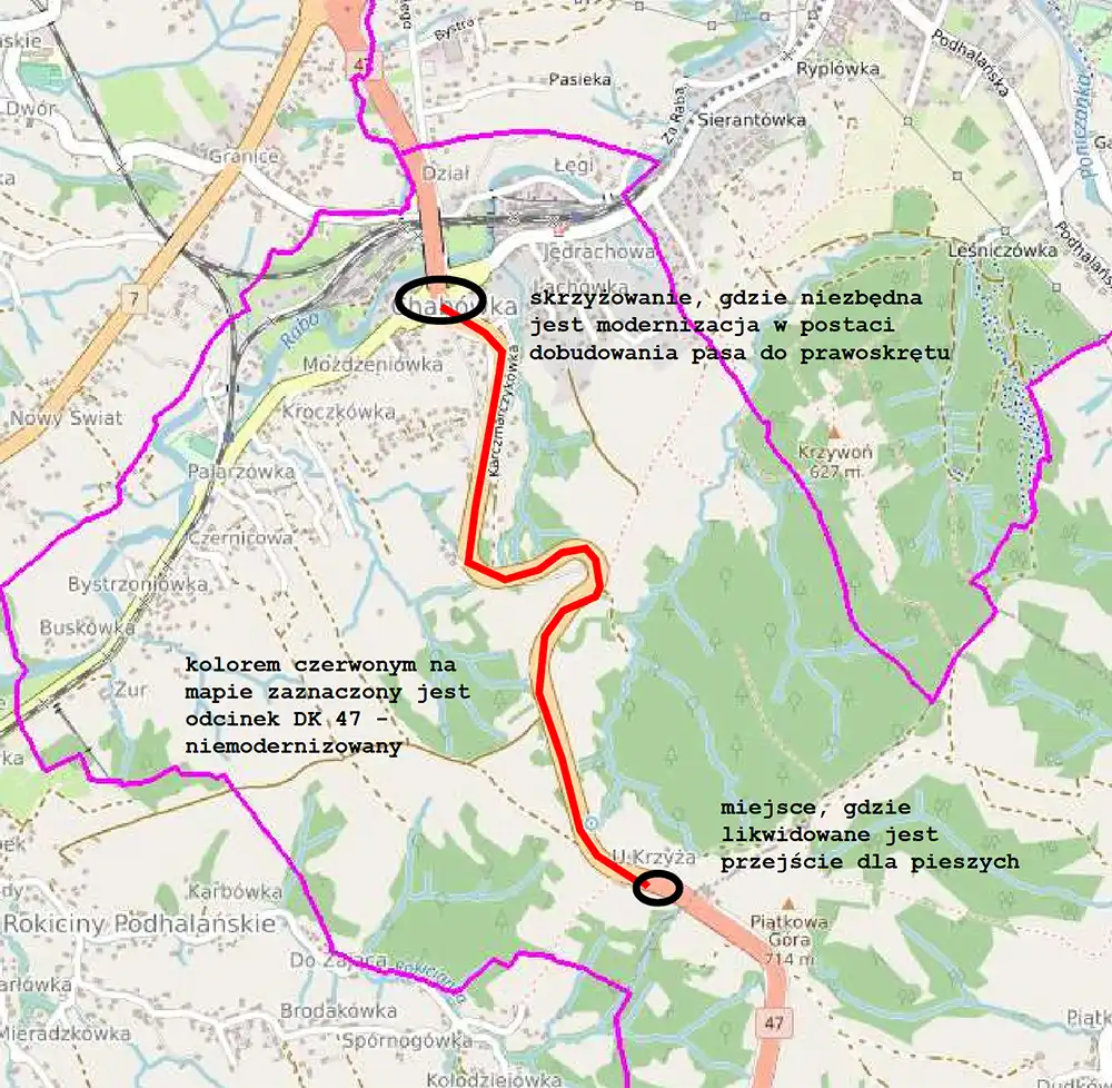 Burmistrz Rabki apeluje. Przejście dla pieszych przy kościele św. Krzyża koniecznością