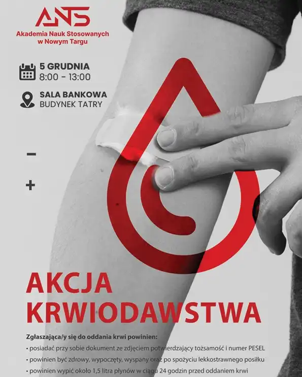 Podaruj życie. Akcja krwiodawstwa w ANS Nowy Targ