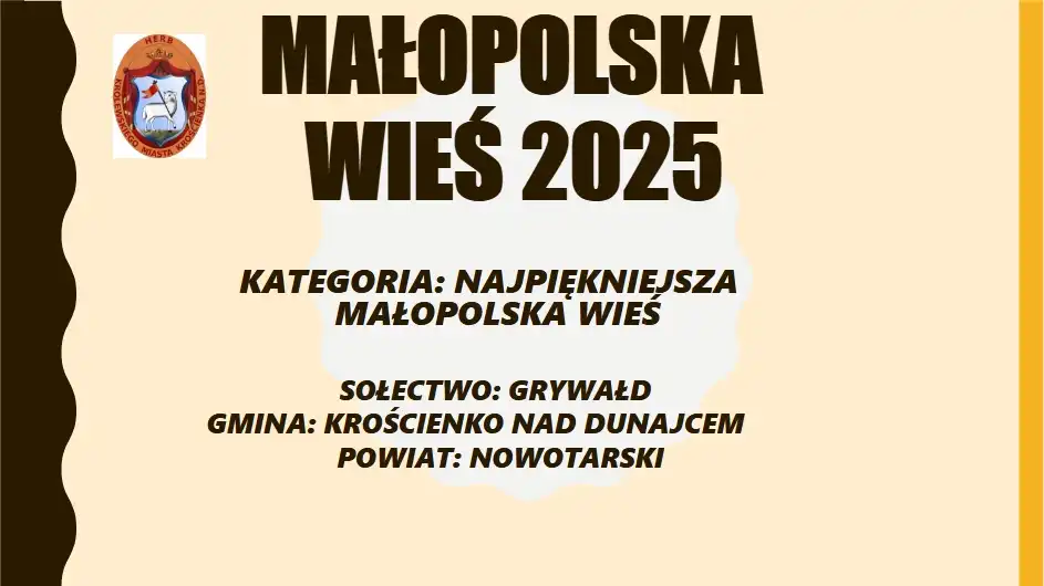 Grywałd z wyróżnieniem i wsparciem finansowym w konkursie „Najpiękniejsza Małopolska Wieś”