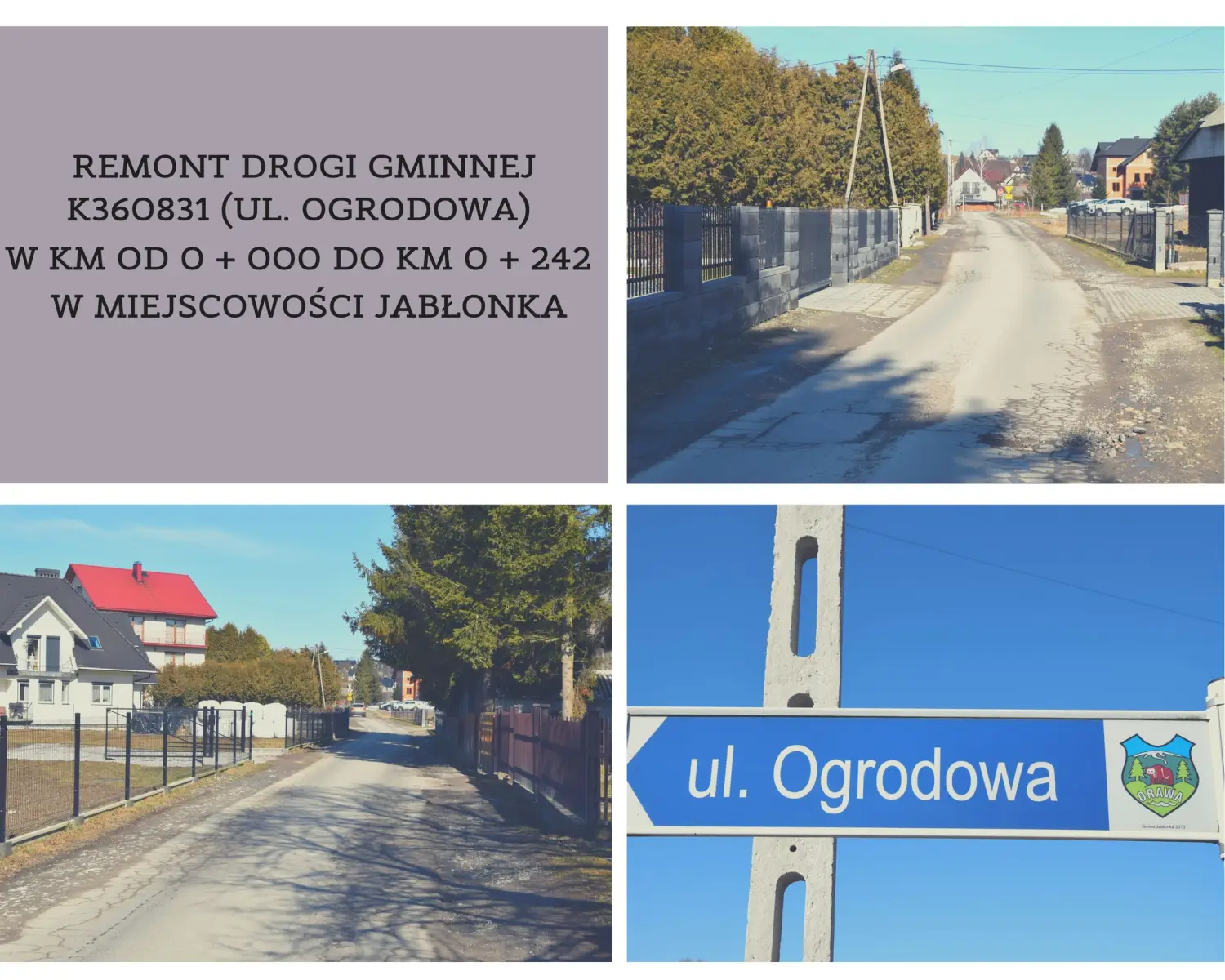 Jabłonka: Będzie remont ul. Ogrodowej