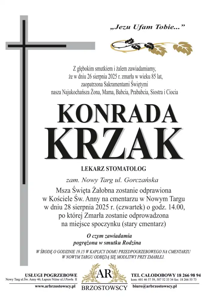 Zmarła Konrada Krzak, wieloletnia Kierownik Stomatologii w dawnym ZOZ