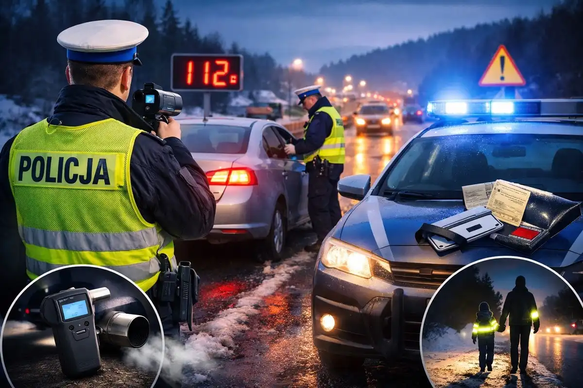 Zimowe kontrole na drogach powiatu nowotarskiego. Setki wykroczeń w kilka dni