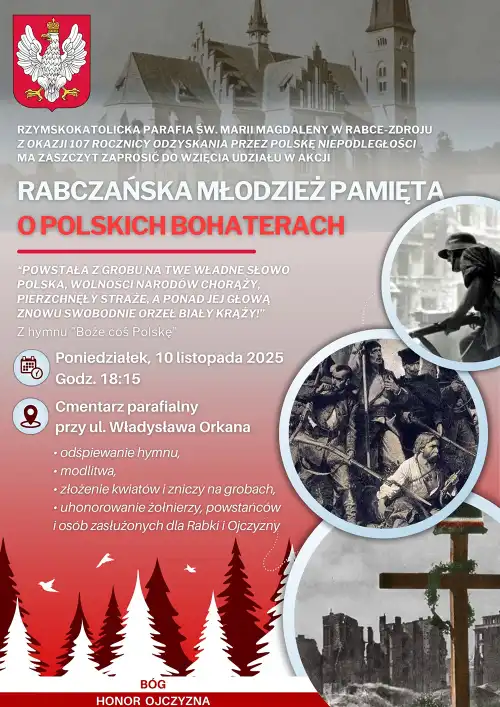 Światło pamięci dla bohaterów. Rabka-Zdrój uczci Niepodległość