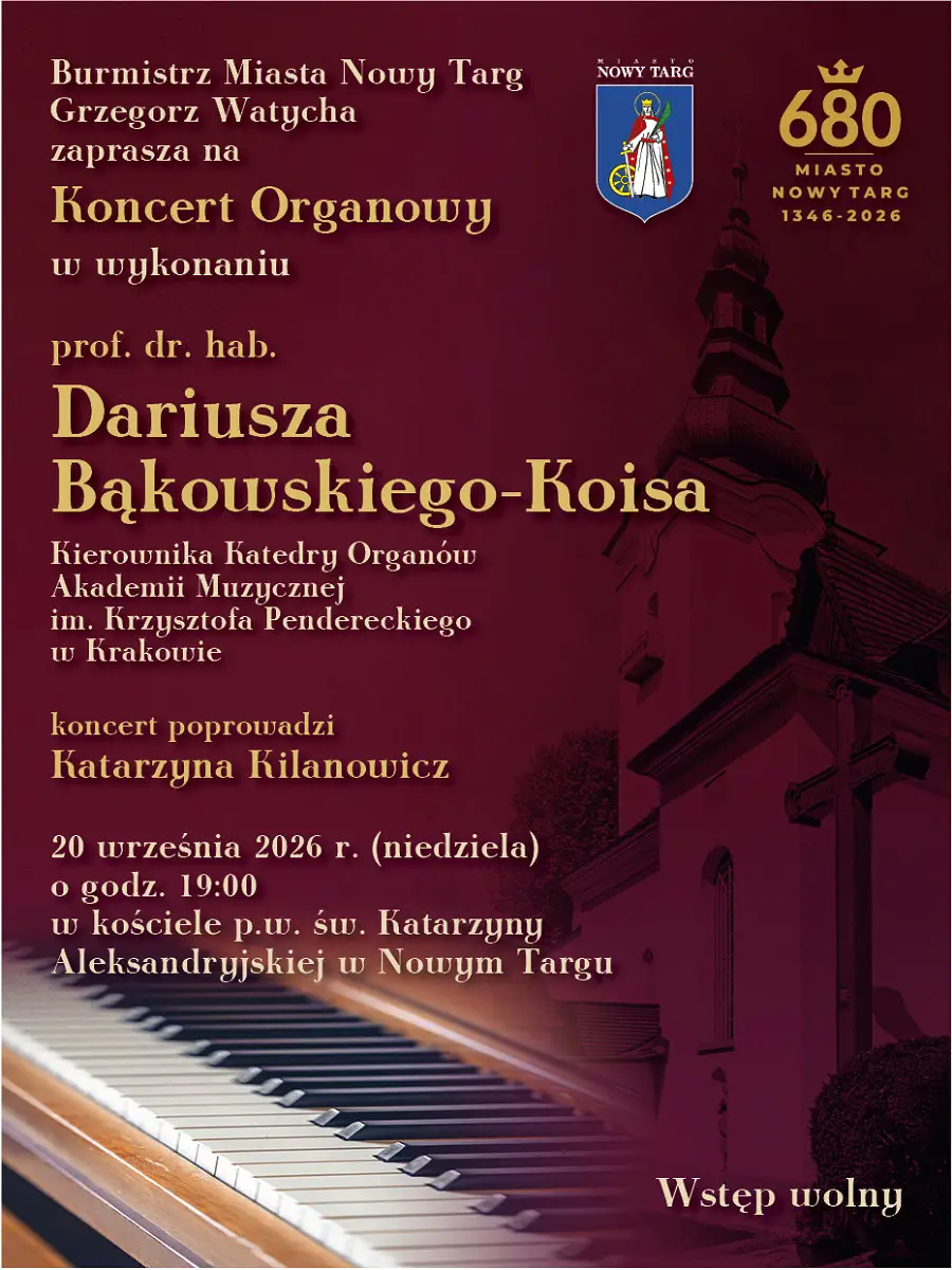Nowy Targ: W niedzielę zabrzmią organy. Koncert w kościele św. Katarzyny