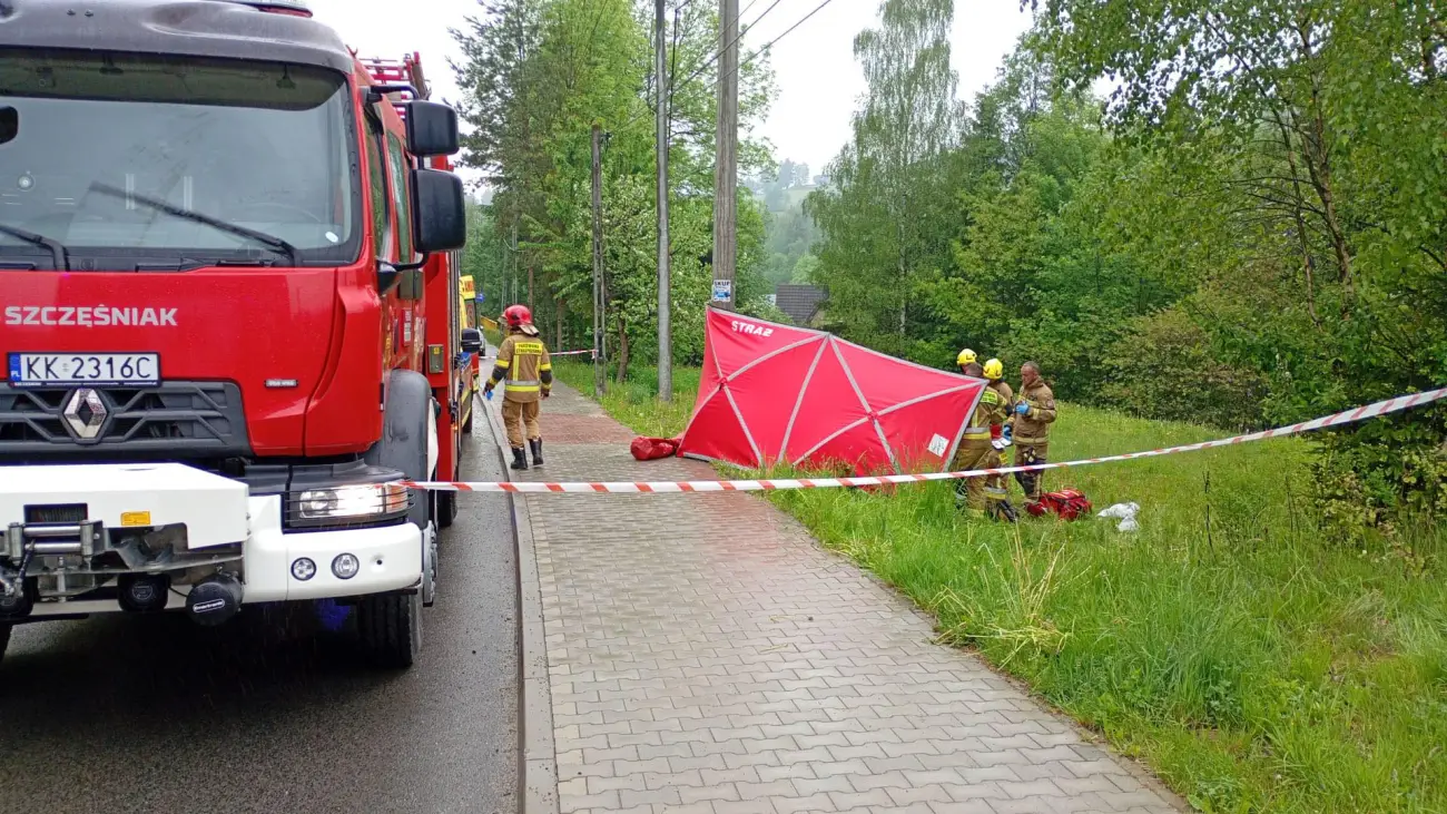 Tragiczny wypadek w Nowym Targu. Nie żyje 40-letni motocyklista
