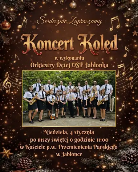 Kolędy w wykonaniu Orkiestry Dętej OSP Jabłonka. Świąteczne spotkanie w kościele