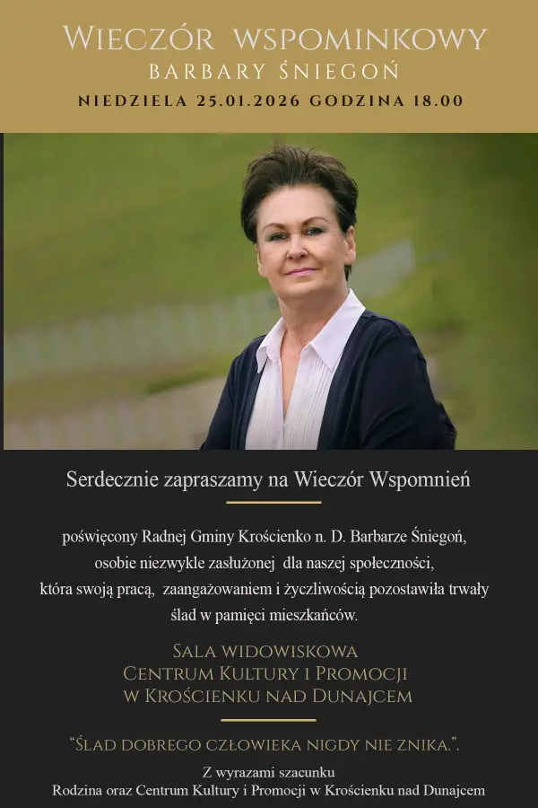 Wieczór wspomnień o Barbarze Śniegoń - oddanej społeczniczce i radnej