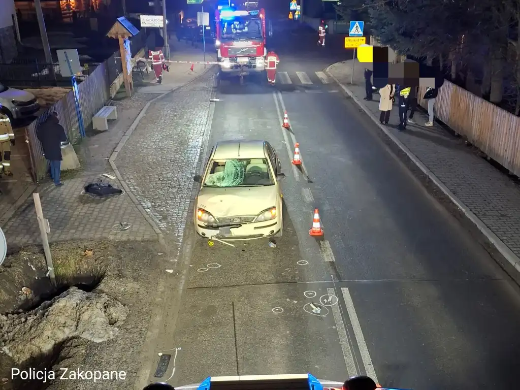 Poważny wypadek w Zębie. Potrącona 37-latka trafiła do szpitala