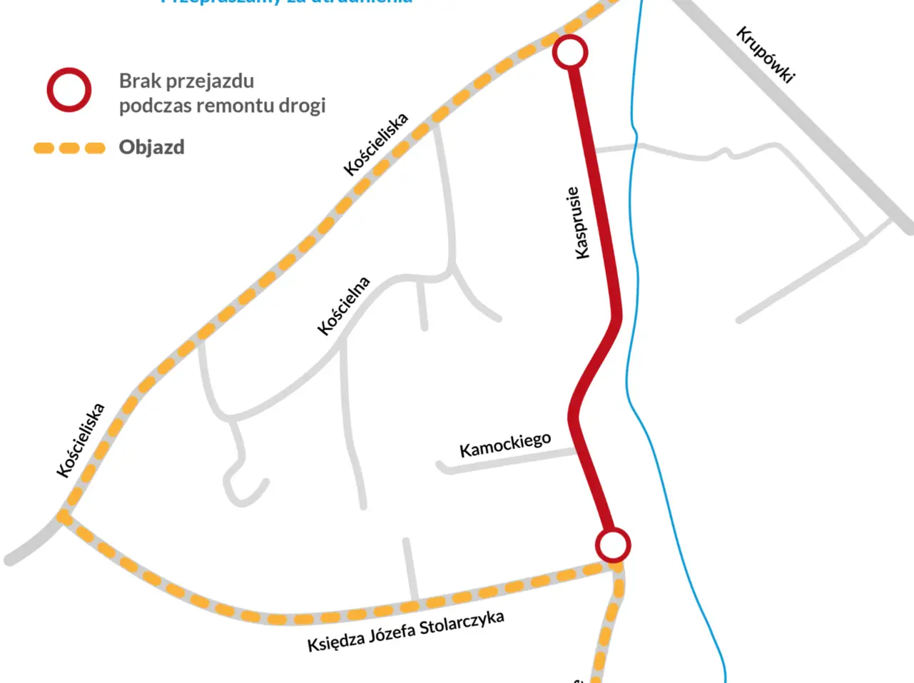 Od 19 maja duże utrudnienia w Zakopanem. Fragment ul. Kasprusie zamknięty