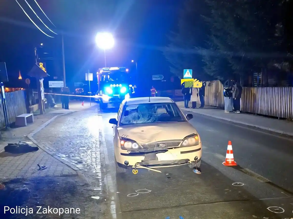Poważny wypadek w Zębie. Piesza potrącona, trafiła do szpitala