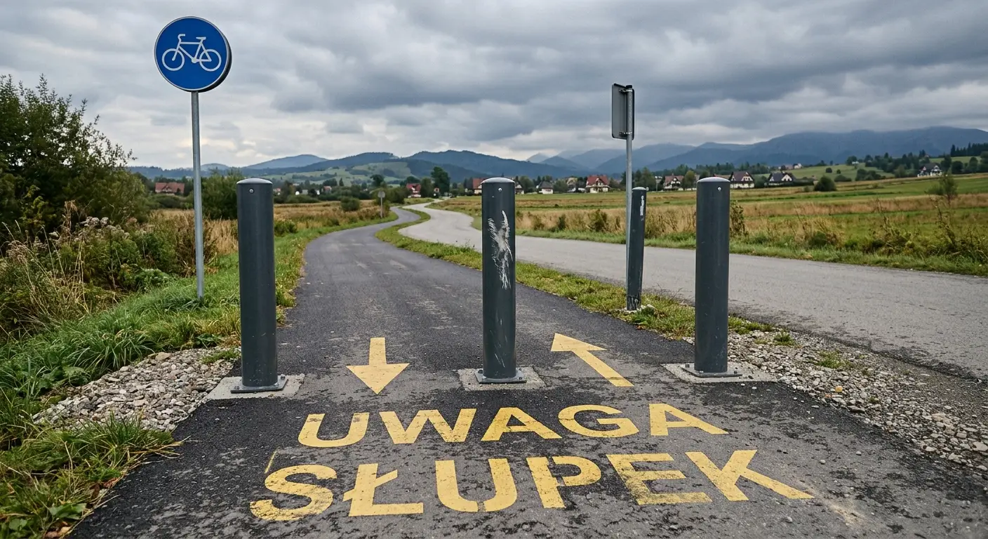Rowerzyści wjeżdżają w słupki na ścieżce rowerowej. Radny chce dodatkowych ostrzeżeń, a urząd wskazuje też na zachowanie rowerzystów