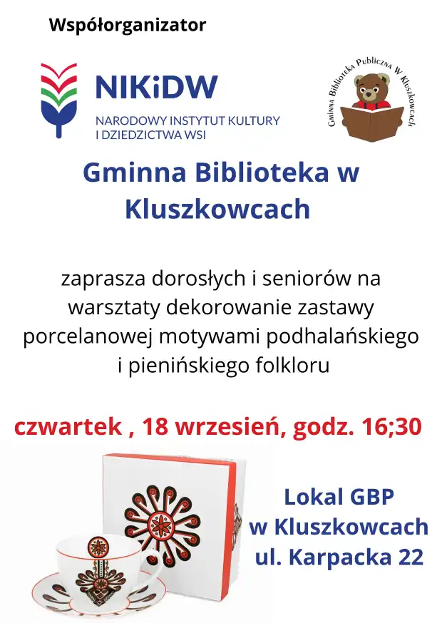 Warsztaty dekorowania porcelany z motywami folkloru podhalańskiego i pienińskiego