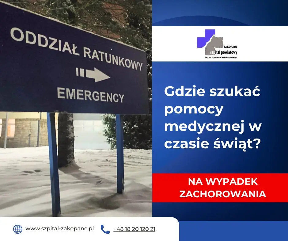 Święta pod Tatrami? Sprawdź, gdzie zadzwonić, gdy zdrowie zawiedzie