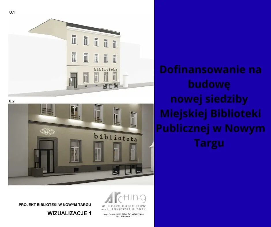 Nowy Targ z dofinansowaniem na budowę nowej siedziby Miejskiej Biblioteki Publicznej