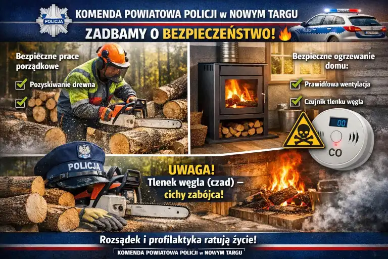 Policja apeluje: bezpieczne prace porządkowe i ogrzewanie domów