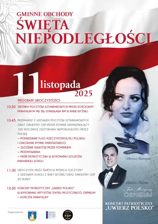 Święto Niepodległości w Rabie Wyżnej: msza, orkiestra i koncert patriotyczny